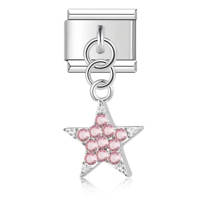 Italian bracelet colgante - Estrella con brillos