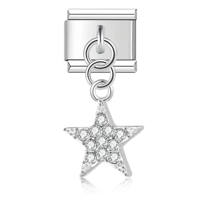 Italian bracelet colgante - Estrella con brillos