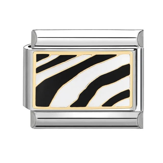 Italian bracelet plano - animal print zebra