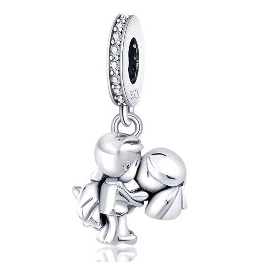 Charm de plata 925 - novios boda
