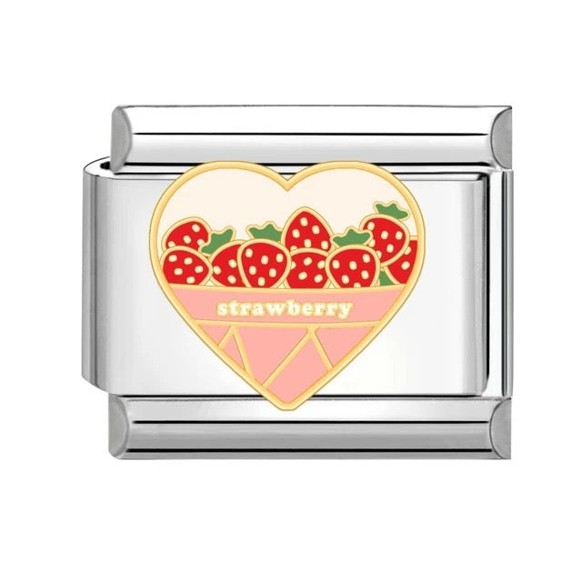 Italian bracelet plano - fresas - strawberry
