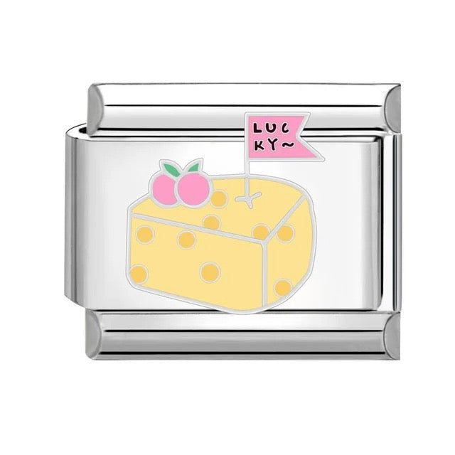 Italian bracelet plano - comida - queso - lucky