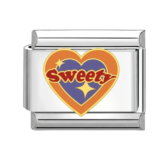 Italian bracelet plano - sweety - corazón - frase