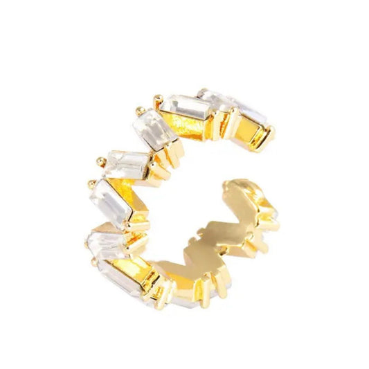 Ear cuff de cristales asimétricos
