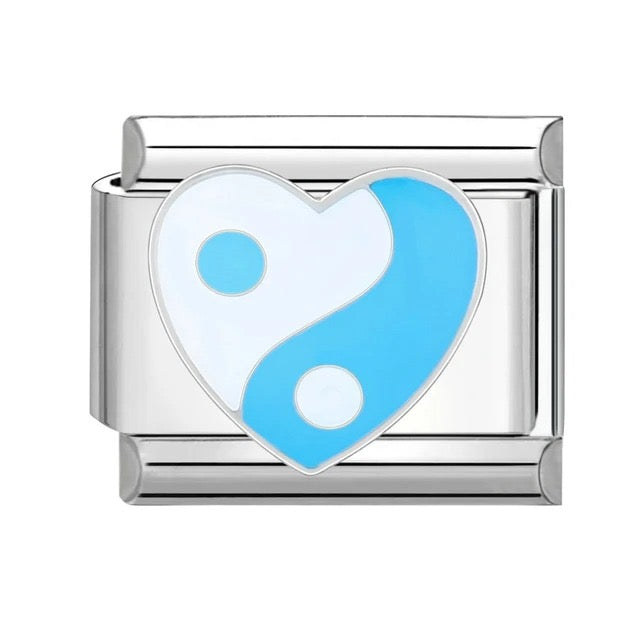 Italian bracelet plano - yin yang corazón