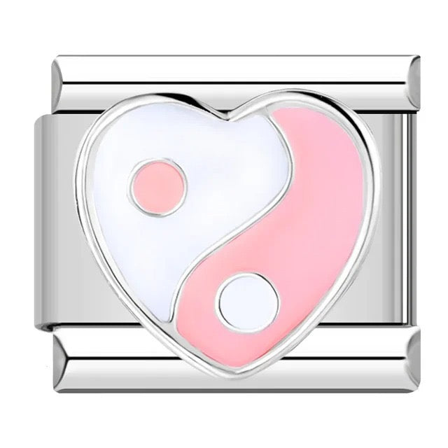 Italian bracelet plano - yin yang corazón
