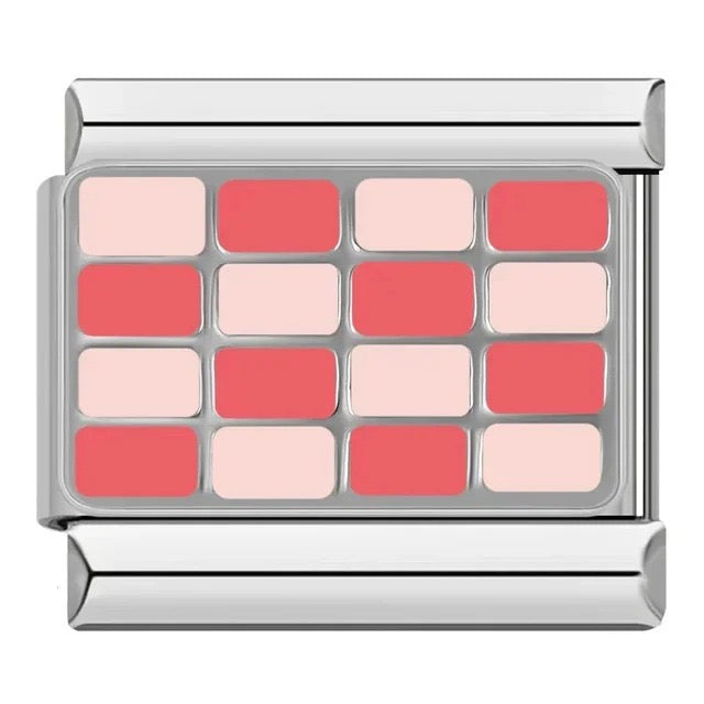 Italian bracelet plano - bandera de carrera - checkered - coloridos