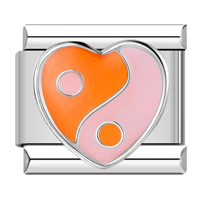 Italian bracelet plano - yin yang corazón