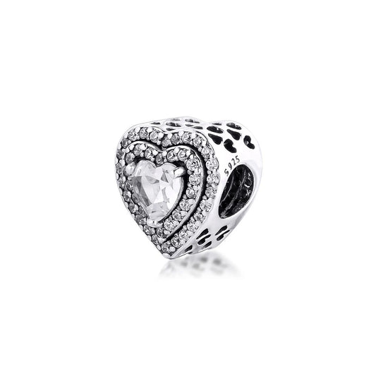 Charm de plata 925 - corazón cristal