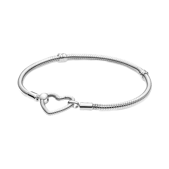 Pulsera para charms de plata 925 - silueta de corazón