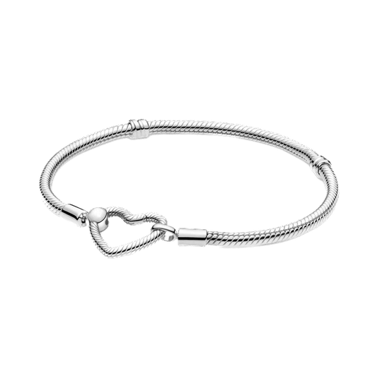 Pulsera para charms de plata 925 - silueta de corazón