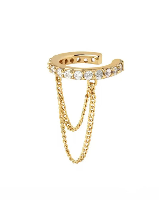 Ear cuff con cadenas  - Plata de ley 925