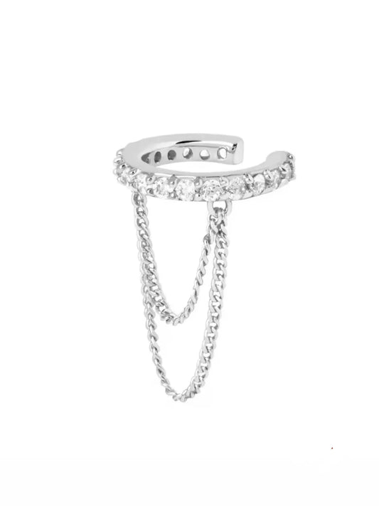 Ear cuff con cadenas  - Plata de ley 925
