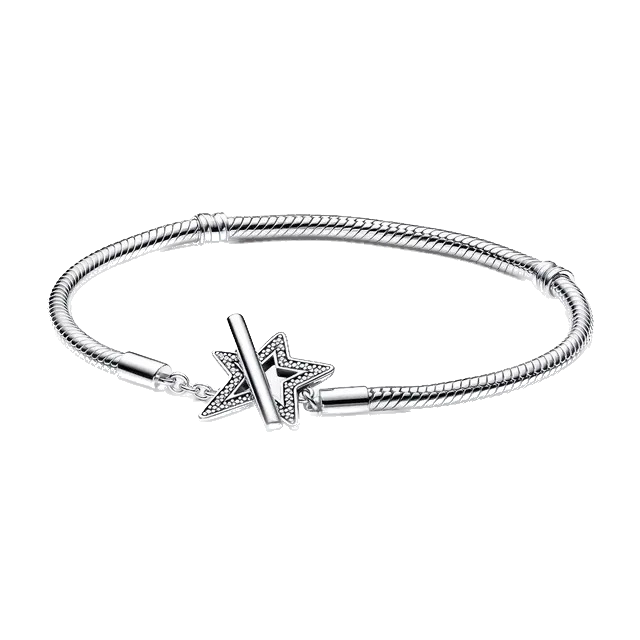 Pulsera para charms de plata 925 - silueta de estrella asimétrica