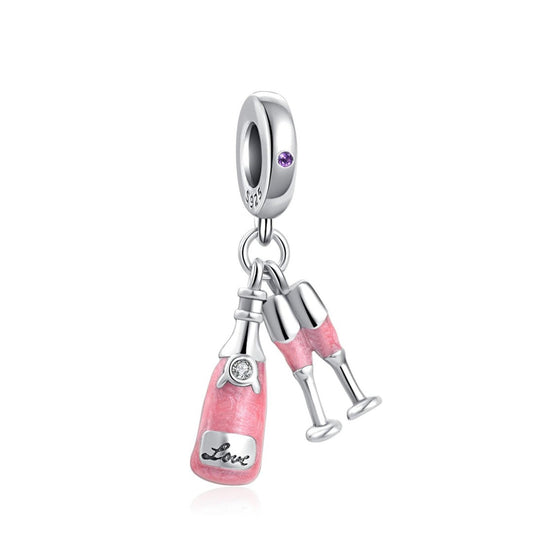Charm de plata 925 - copa de champaña