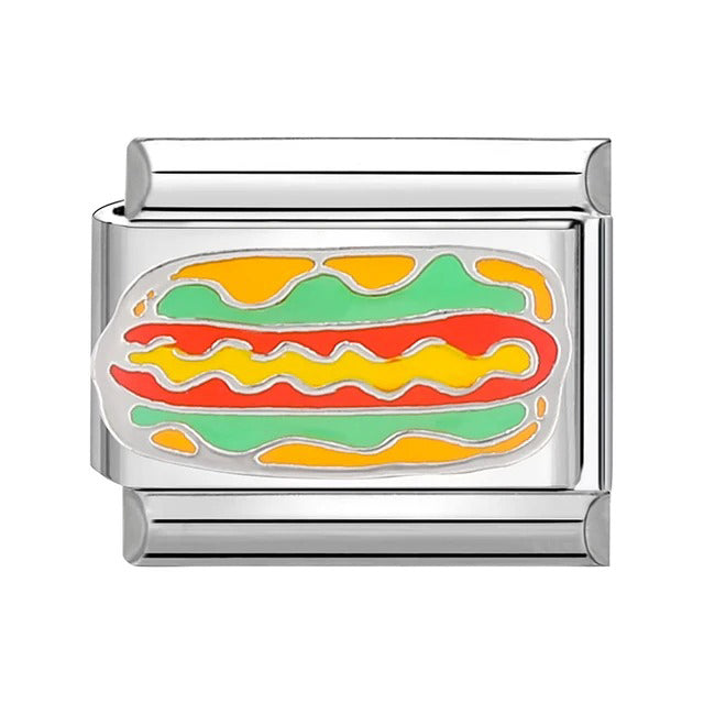 Italian bracelet plano - comida - hot dog