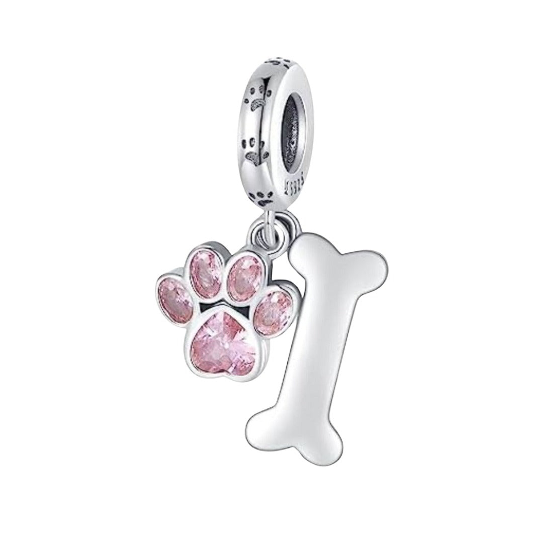 Charm de plata 925 - huellita con brillo