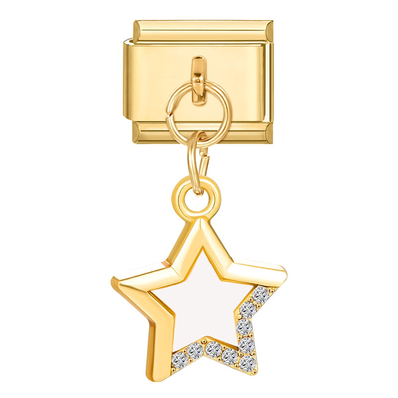 Italian bracelet colgante - estrella blanca