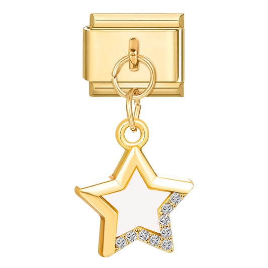 Italian bracelet colgante - estrella blanca