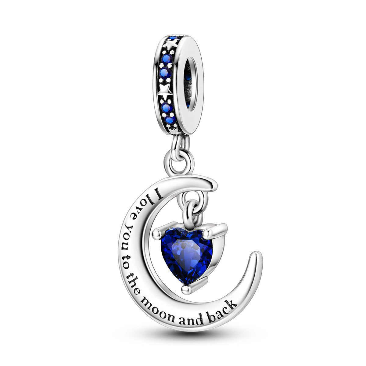 Charm de plata 925 - I love you to the moon and back
