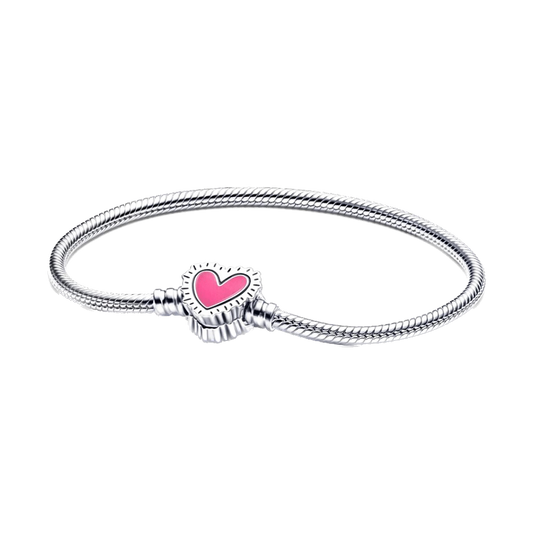 Pulsera para charms de plata 925 - corazón keith haring