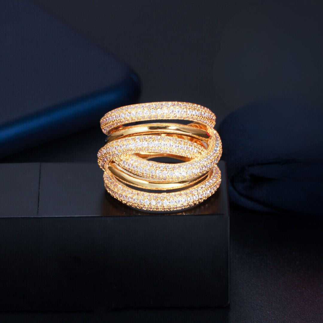 Anillo mil tiras - dorado