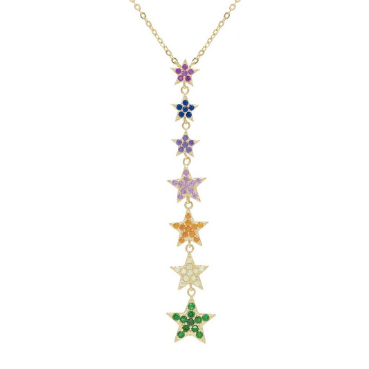 Collar Veruska - Multicolor Dorado lineal - Plata de ley 925