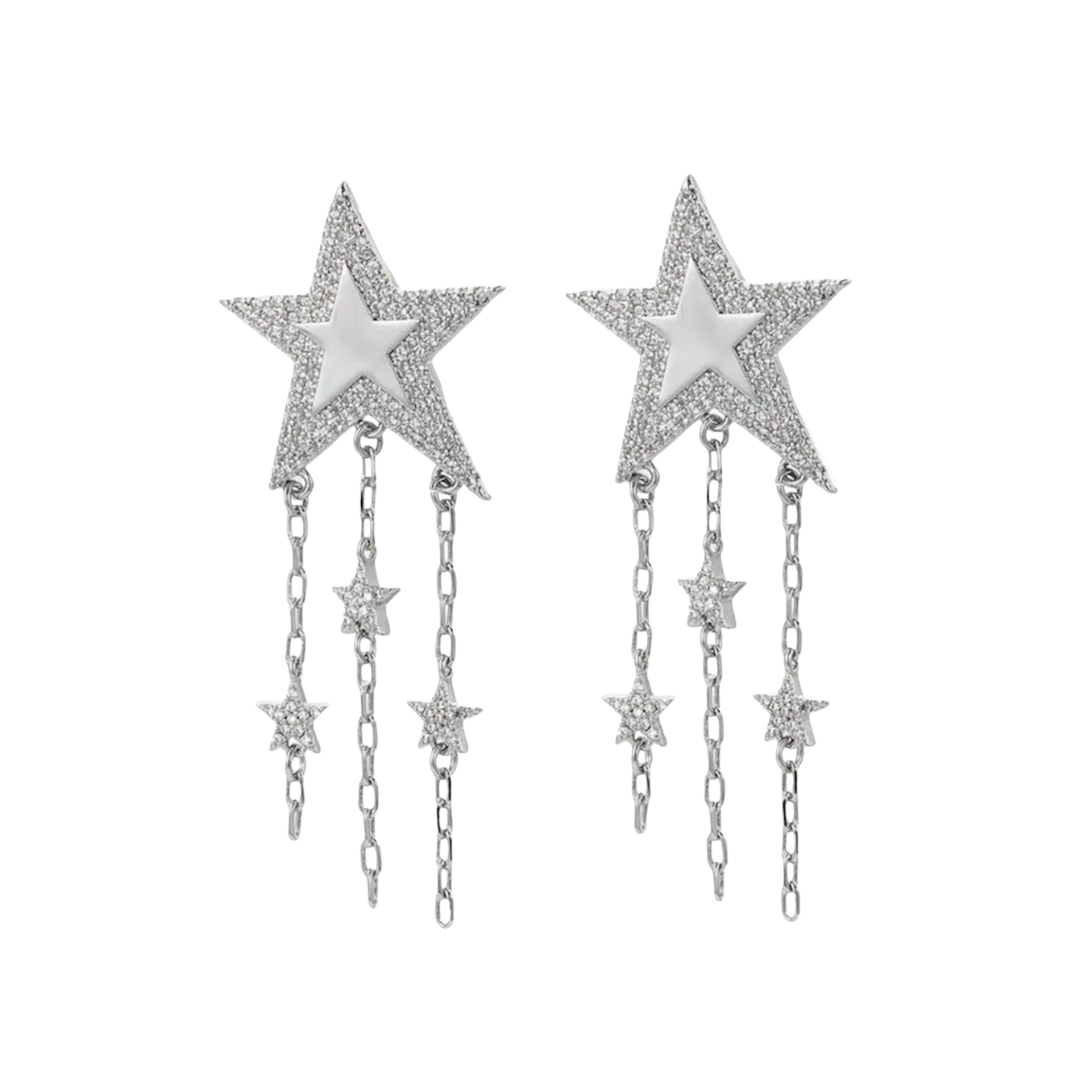 Zarcillos Valentina de estrellas colgantes - Plata de ley 925