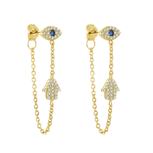 Evil eye - hamsa hand - Plata de ley 925