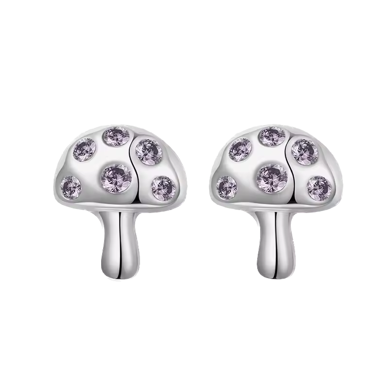 Stud de hongos (par) - Plata de ley 925