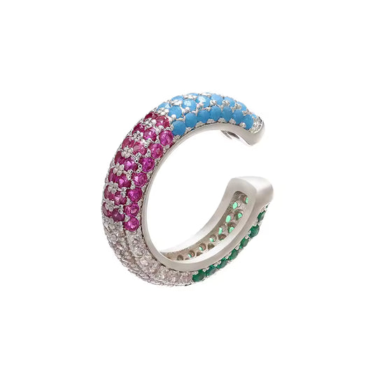 Ear cuff Alana - Multicolor plateado