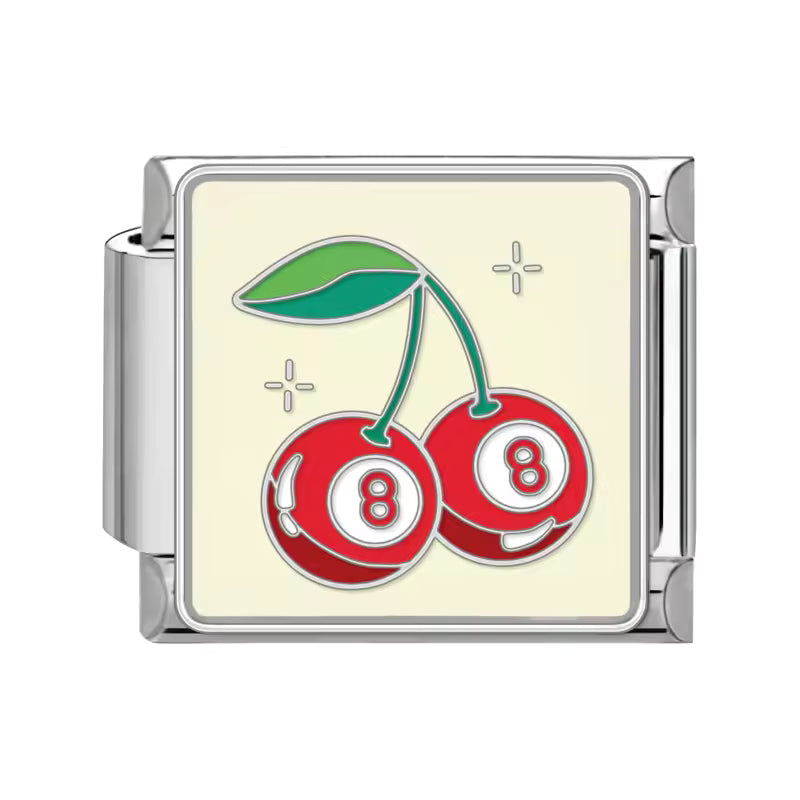 Italian bracelet plano - bola 8 de cereza