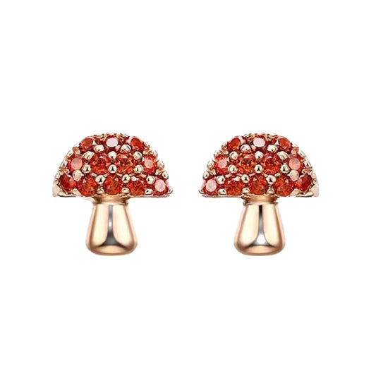 Stud de hongos rose gold - Plata de ley 925 - mini