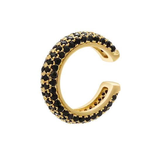 Ear cuff Alana - Dorado con negro