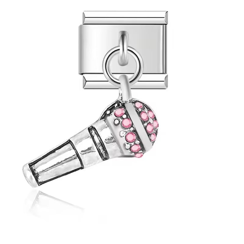Italian bracelet colgante - micrófono