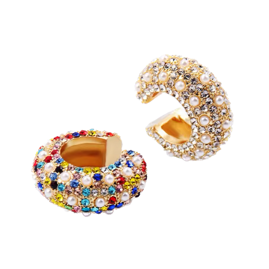 Ear cuff Cristina - Perlas con brillos