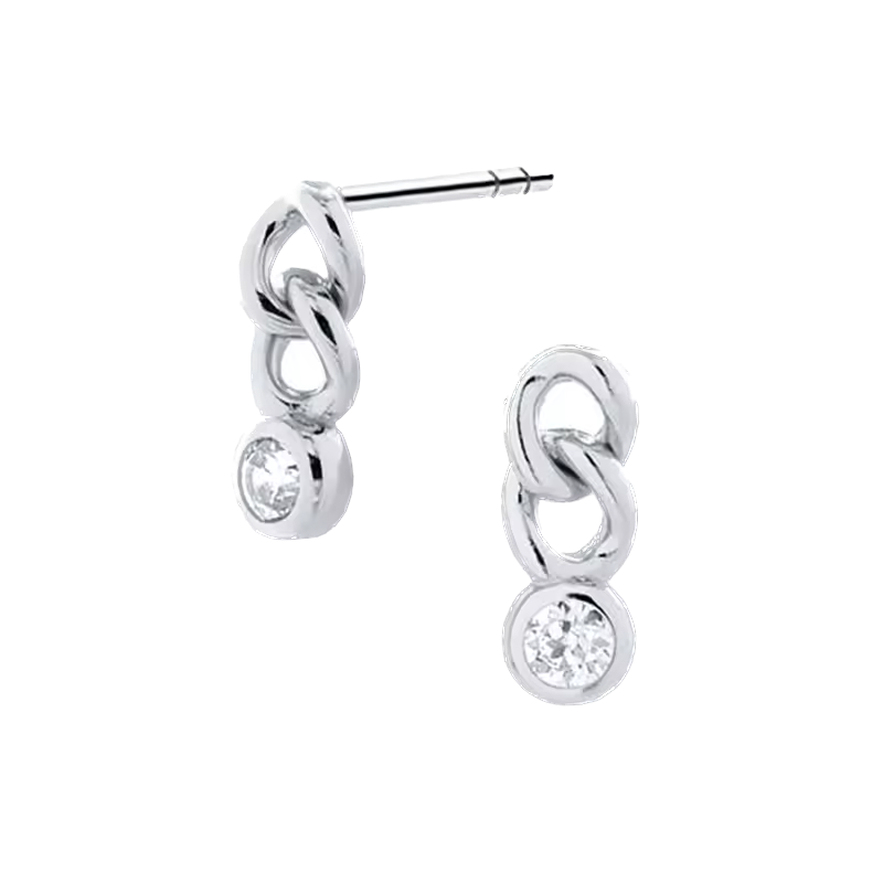 Stud de cadena - Plata de ley 925