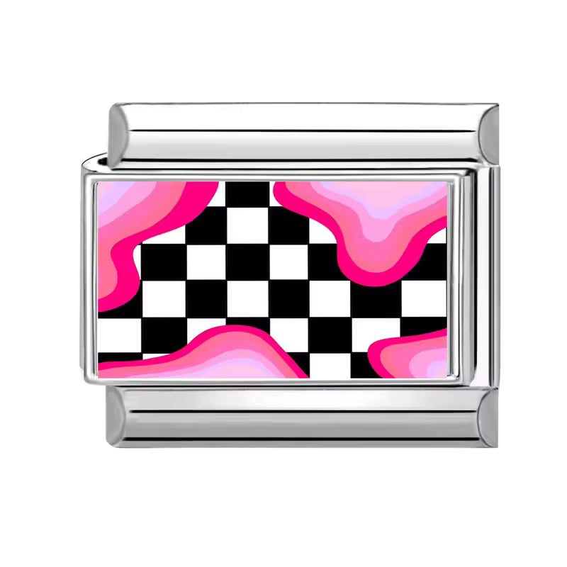 Italian bracelet plano - wavy checkers