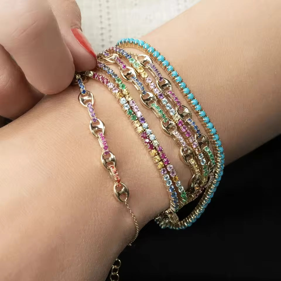 Pulsera multicolor - Plata de ley 925