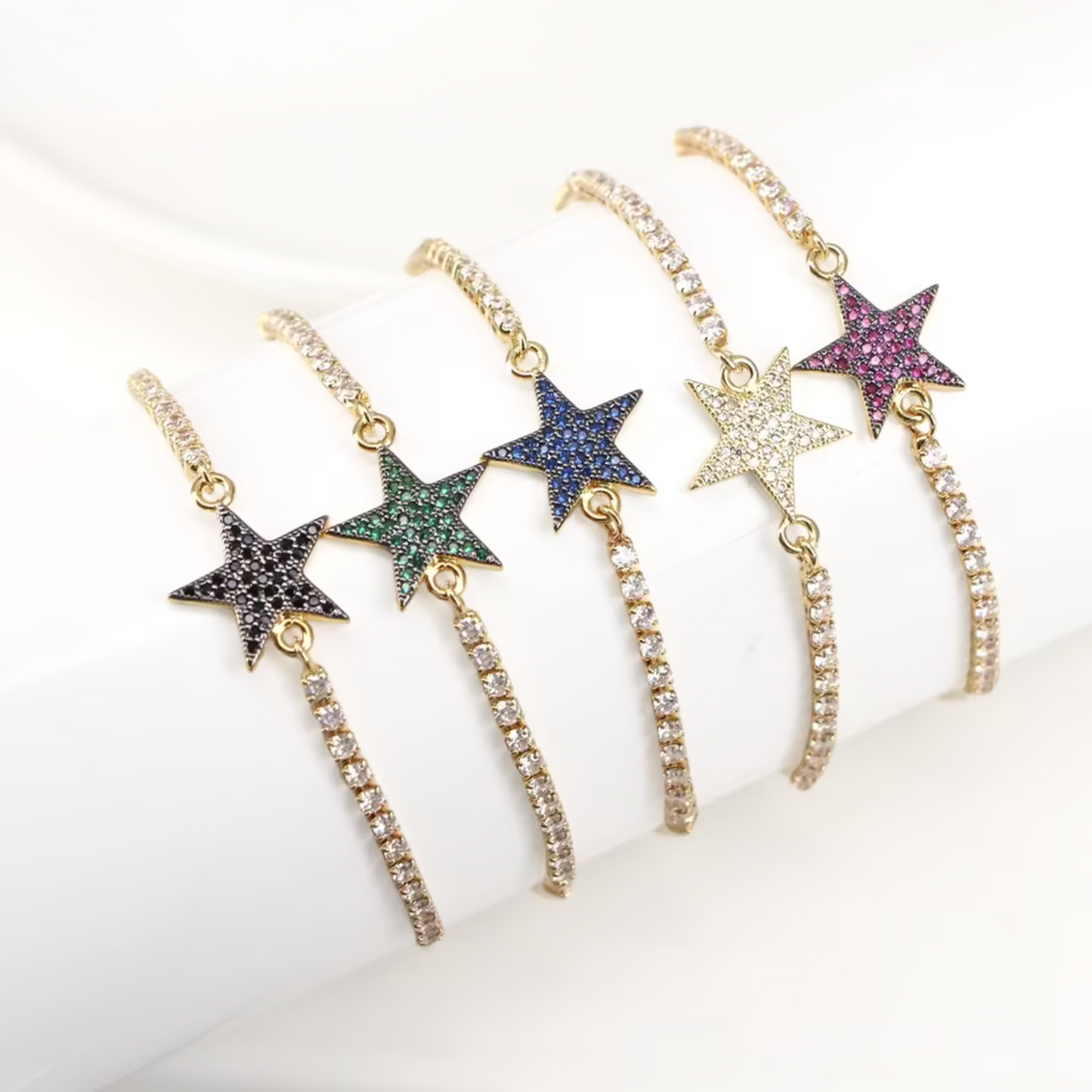 Pulseras de estrellas con brillos