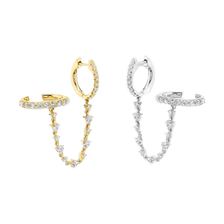 Zarcillo emi - Argolla y Cuff - Plata de ley 925