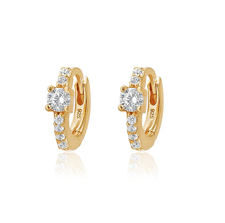 Zarcillos con brillante - Plata de ley 925