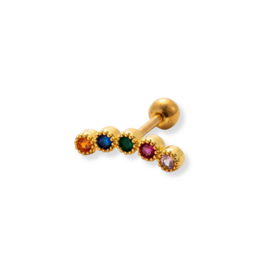 Rainbow dots studs - Plata de Ley 925