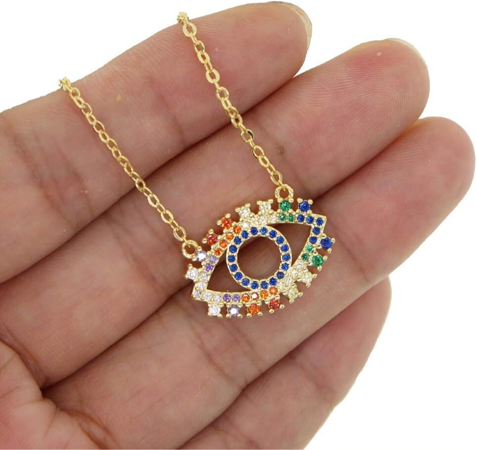 Rainbow Evil Eye - Plata de ley 925