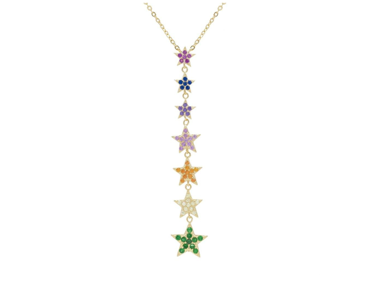 Collar Veruska - Multicolor Dorado lineal - Plata de ley 925