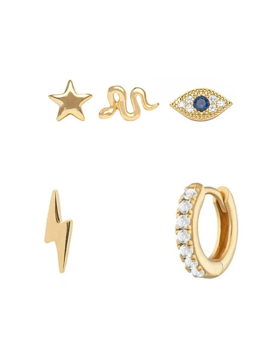 Set de studs dorados - Plata de ley 925