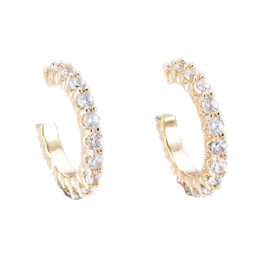 Ear cuff dorado con circones