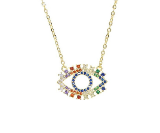 Rainbow Evil Eye - Plata de ley 925