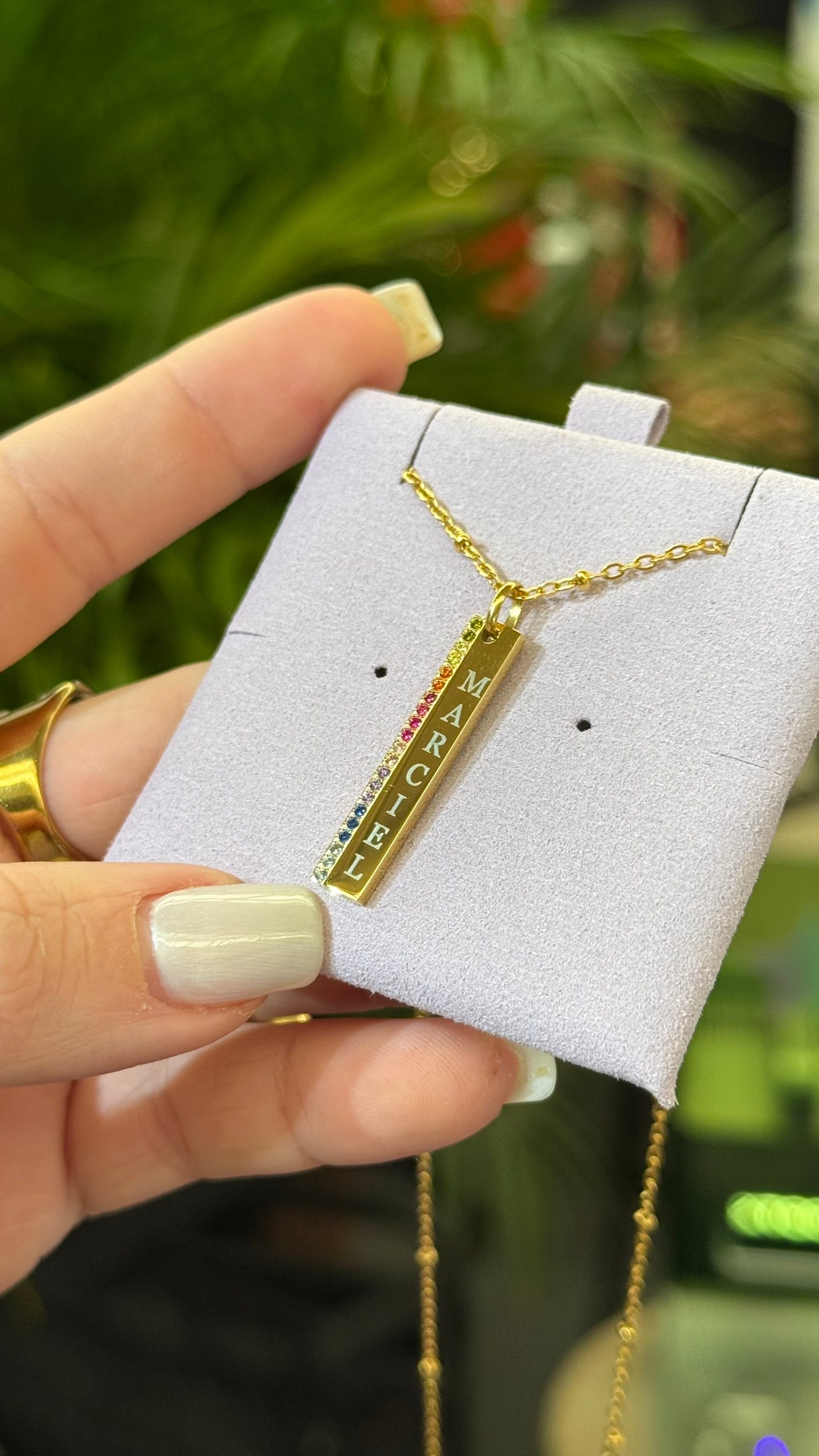 Placa rectangular vertical multicolor para personalizar con láser