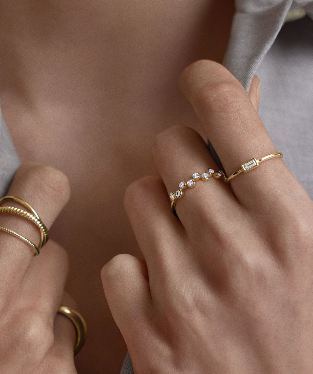Spark Dots anillo ajustable - PLATA 925